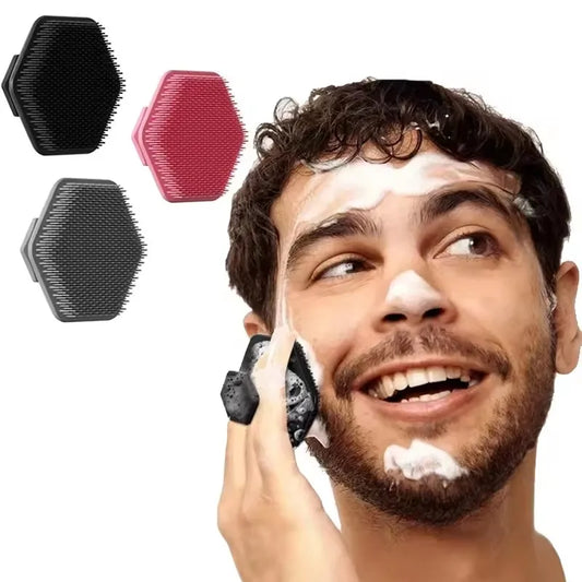 Silicone Cleaning Brush Face Cleansing Scrubber Massager Manual Facial Cleansing Brush Exfoliating Gentle Beard Skin Care Tool
