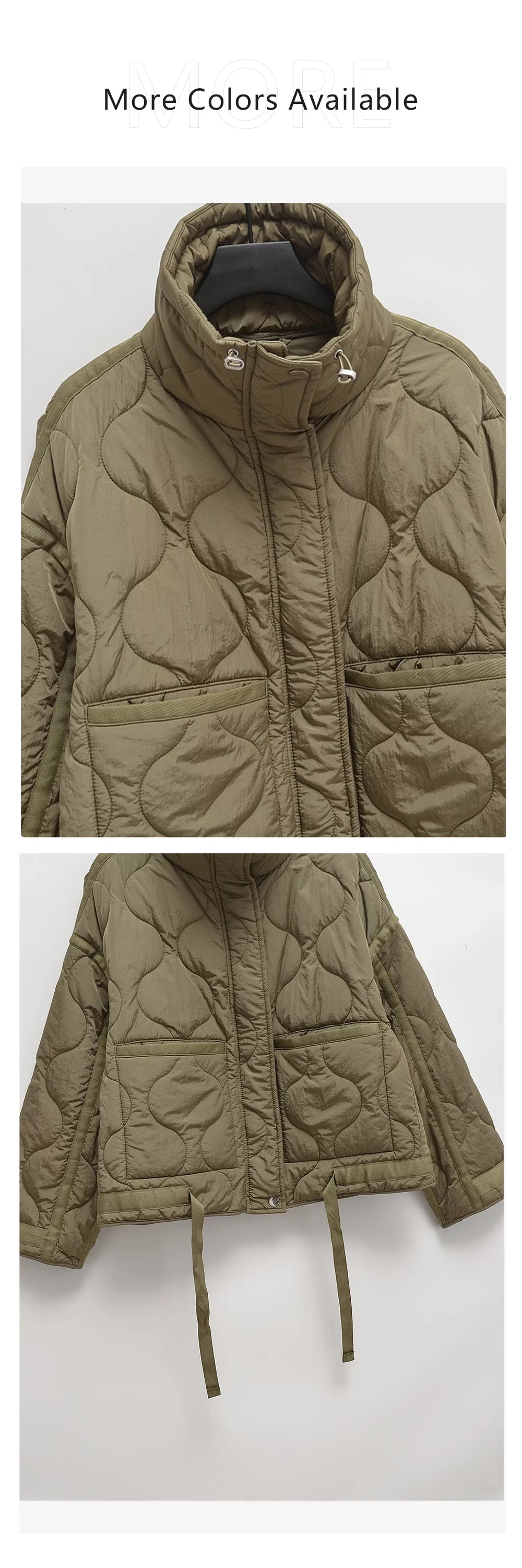 Women's Cotton Robe Zipper Solid Color Large Pocket Long Sleeve Winter New Jacket Cotton Robe