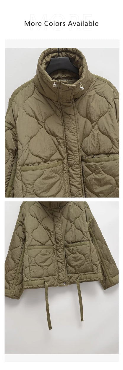 Women's Cotton Robe Zipper Solid Color Large Pocket Long Sleeve Winter New Jacket Cotton Robe