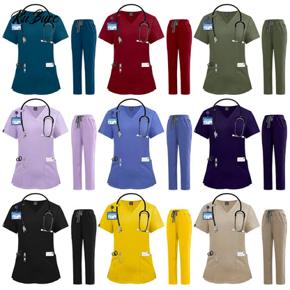 Pet Grooming Institution Room Scrubs Uniform Women Surgery Workwear Beauty Salon Work Clothes Nursing Scrub Medical Suits Unisex