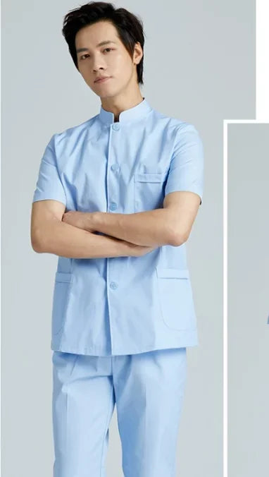 New Models Stand Up Collar Nurse Suit Split Suit Male Oral Cavity Doctor Short Long Sleeve Beauty Salon Nursing Care Worker Suit