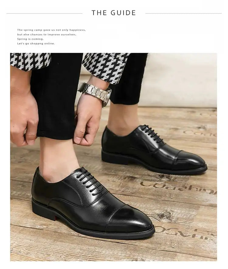 Men's Red Sole Oxford Shoes Business Office  Breathable Lace-up Shoes for Men  Chaussure Homme