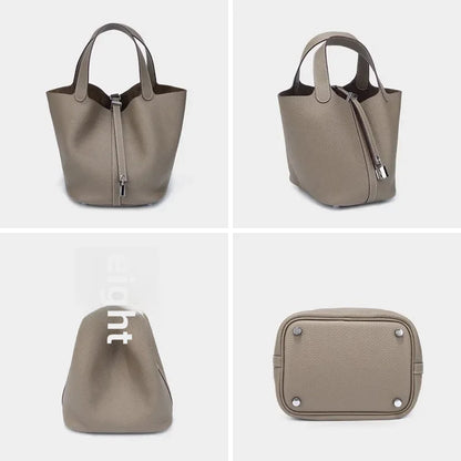 Autumn/winter Nichedesign Women's Bucket Bag Genuine Leather Handbag Mother-child Bag Tote For Ladies