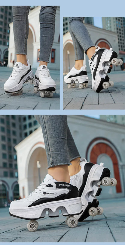 Rollers for Shoes Sports Shoes on Wheels Roller Skates Roller Skates for Girls Boys Roller Skates Shoes with Wheels