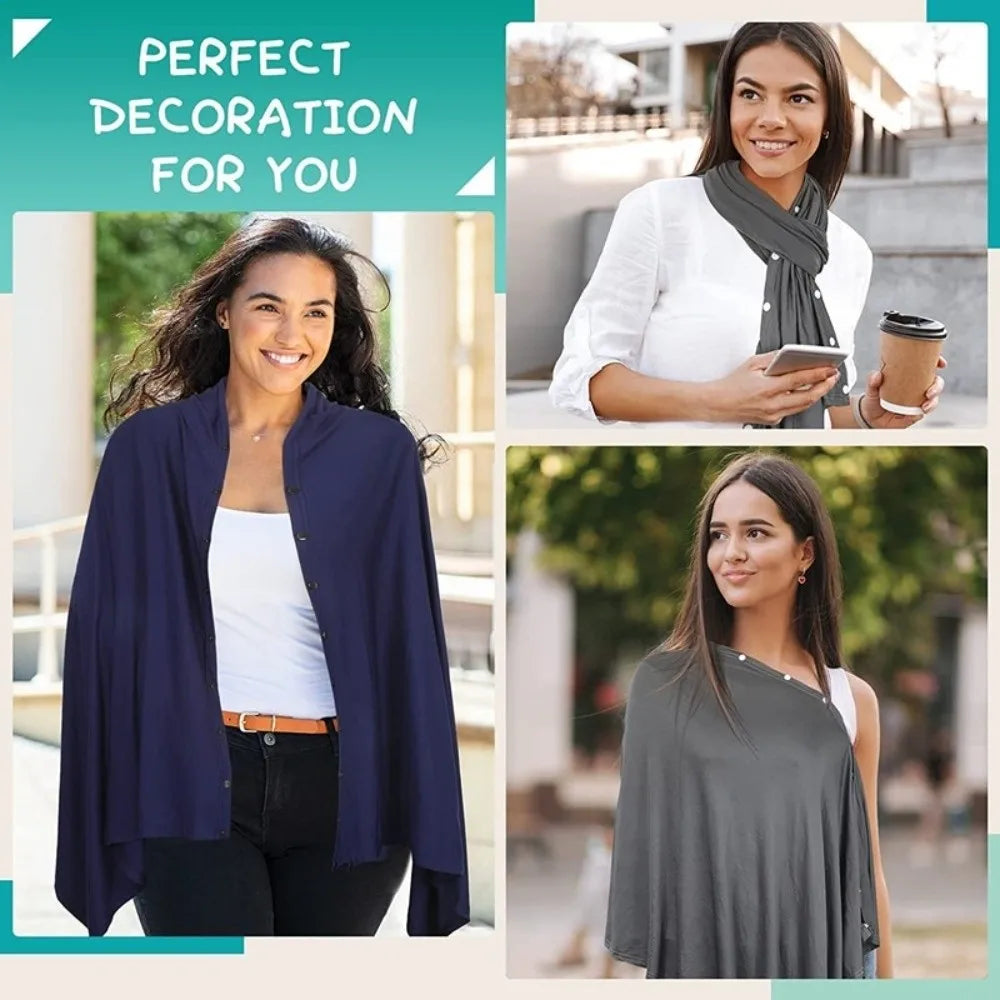 Comfortable Maternal Nursing Covers Button Anti-Exposure Breastfeeding Blanket Adjustable Stroller Blanket Nursing Scarf Outdoor