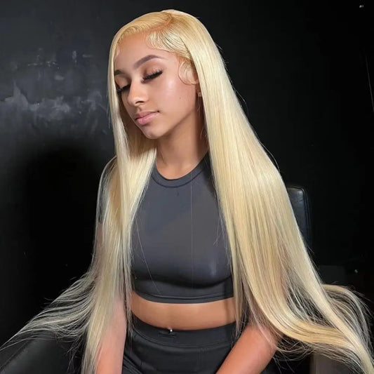 13x6 Hd Transparent Lace Frontal Wig Human Hair 30 Inch Blonde Straight Lace Front Wigs Human Hair 613 Bone Straight Colored Wig