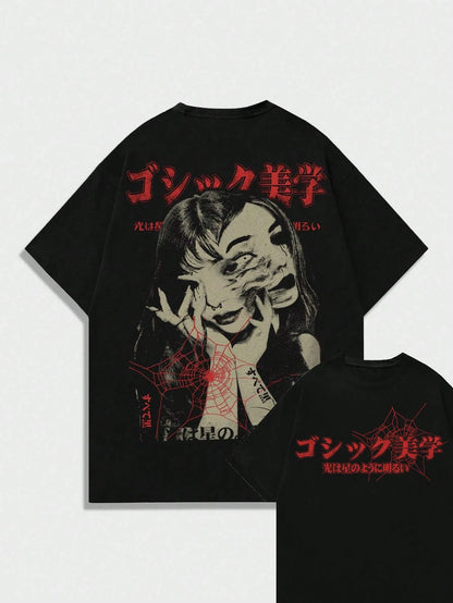 Japan Anime Graphic Cotton T-shirt Unisex Men Women Luxury Fashion Brand Big Size Top Casual Short Sleeve Streetwear Tee S-4XL