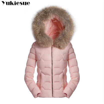 2022 Faux Fur Parkas Women Down Jacket clothes Womens Parkas Thicken Outerwear hooded Winter Coat Female Jacket Cotton padded