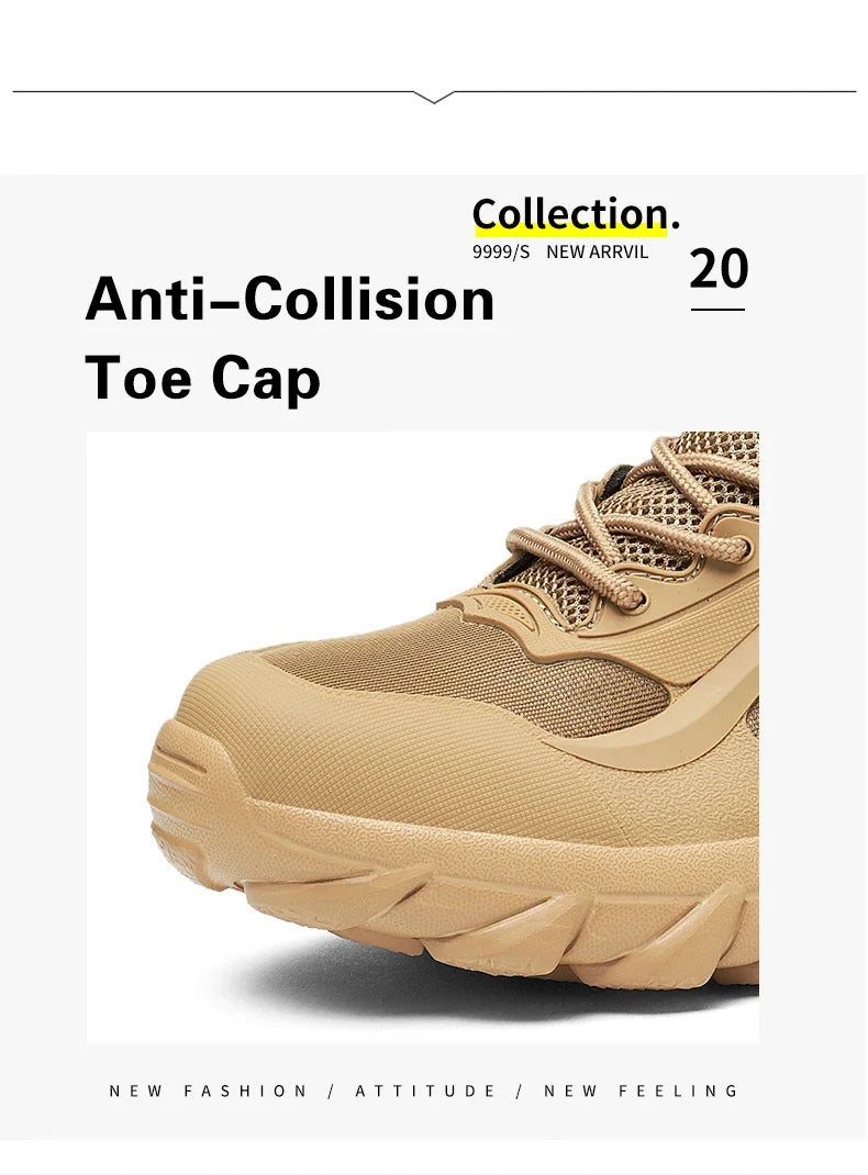 Man Tactical Military Boots Winter Men Work Safty Shoes Special Force Desert Combat Army Boots Outdoor Ankle Hiking Shoes