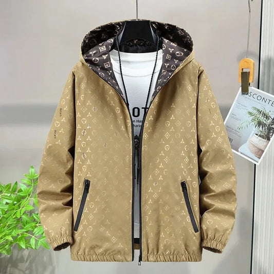 Spring 2025 Men's Thin Hooded Jacket Stylish Sun Protection Outerwear Youthful Male Casual Wear Comfortable Regular Length