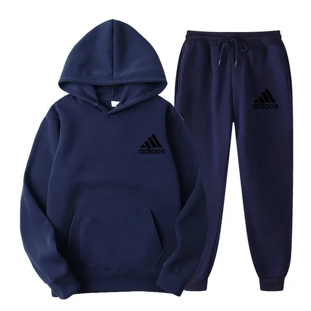 New 2025 autumn_winter men's hooded sweatshirt + jogging pants two-piece outdoor casual men's and women's sportswear set