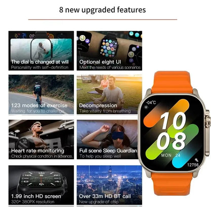 New Smartwatch Men 49mm Series 8 2.3"AMOLED Screen NFC Compass Waterproof For Apple Watch IWO Ultra 8 Smart Watches 2026 Android