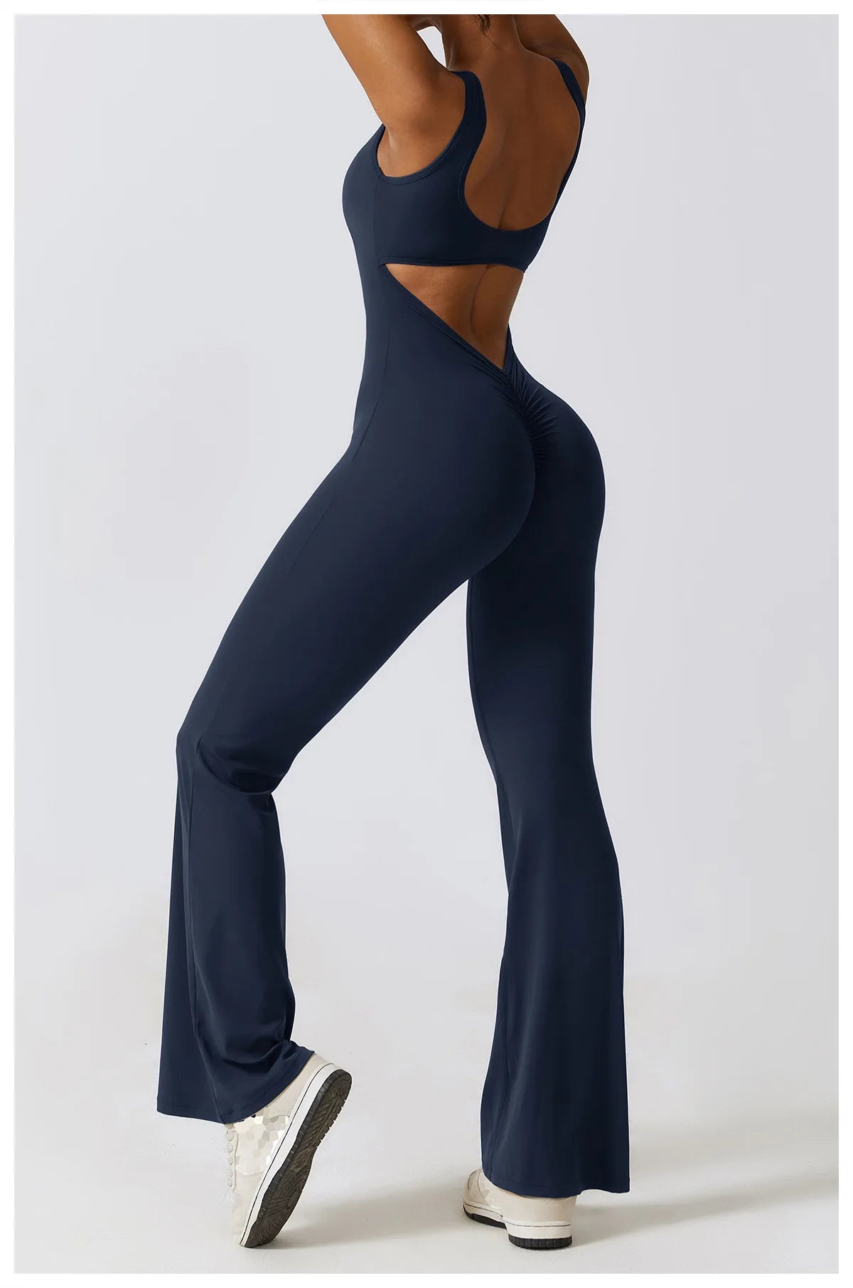 Sexy Back V Jumpsuit Yoga One-piece Suit Women Gym Set Sleeveless Yoga Rompers Backless Sportswear Women's Workout Bodysuits