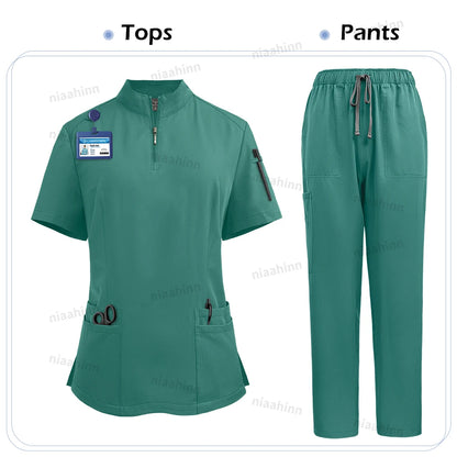 Clinical Uniform Woman Nursing Articles Hospital Surgical Gowns Dental Nursing Medical Blouse Pants Work Wear Doctor Nurse Scrub
