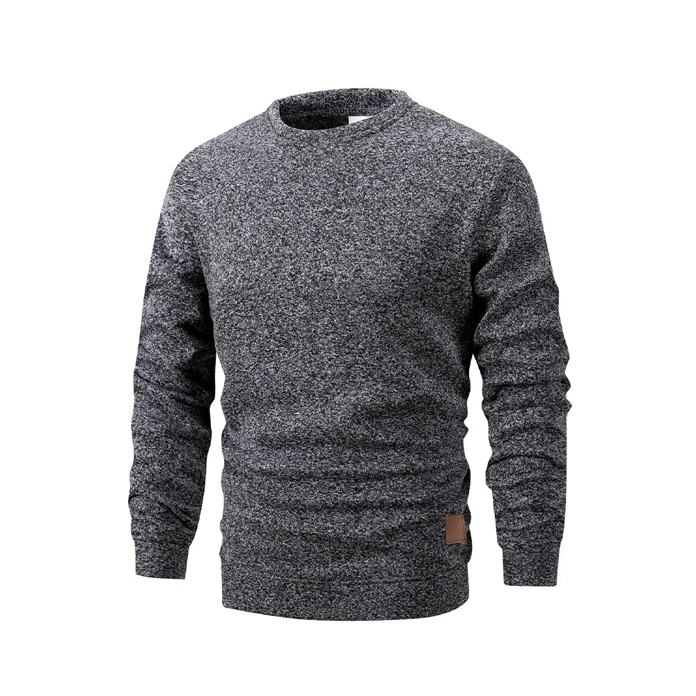 New Mens Round Neck Sweatshirt Solid Color Loose Casual Pullover Men Fashion Warm Long Sleeve Hoodies Men Clothing