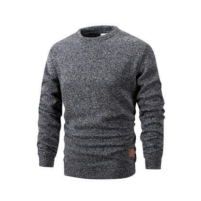 New Mens Round Neck Sweatshirt Solid Color Loose Casual Pullover Men Fashion Warm Long Sleeve Hoodies Men Clothing