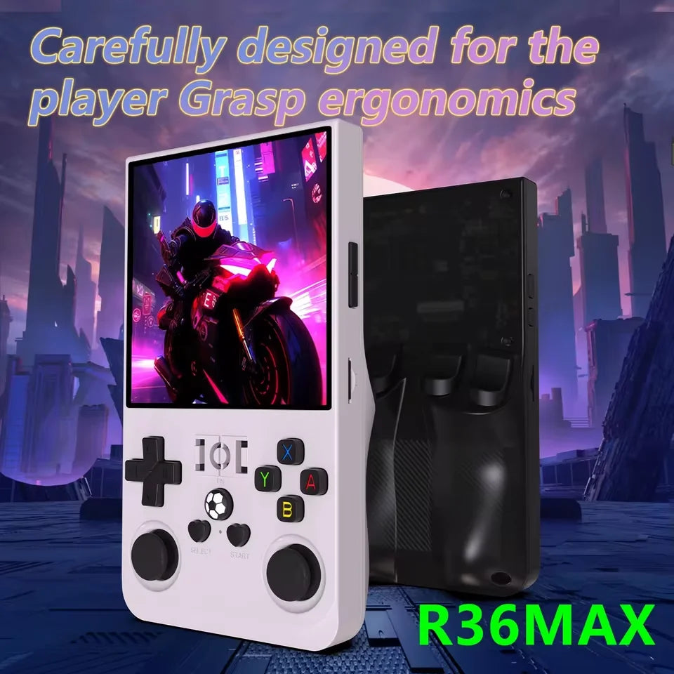 Open Source R36Max 4 Inch IPS Screen Retro Handheld Video Game Console Linux System Portable Pocket Game Player RK3326 Chip