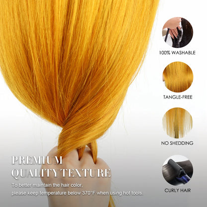 13x6 Straight Yellow HD Lace Frontal Human Hair Wigs 36 Inch 250 Density 13x4 Brazilian Pre Plucked Colored Lace Front Hair Wig