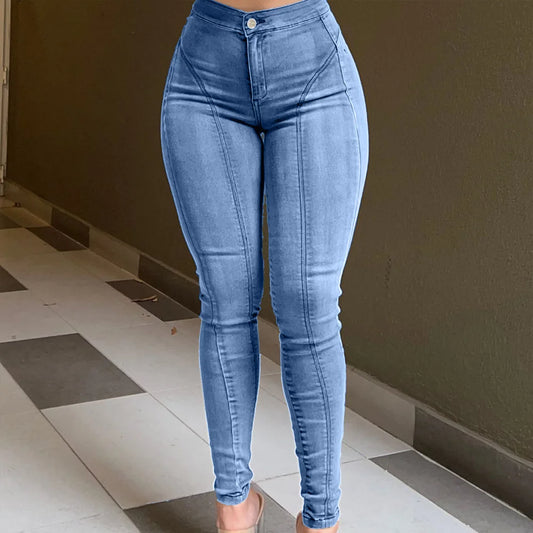 Skinny Jeans Women Mid Waist Fashion Simple y2k Pants 2025 & 2026 Elegant Korean Style Clothes Pencil Pants Temperament Hot Selling