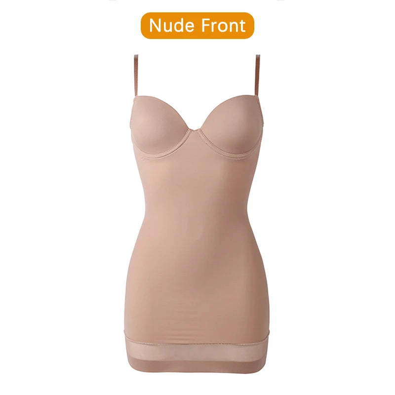 Becirzet Strap White Dress Underwear Women Mesh Control Slips Dresses Party Underwire Underskirt Tube Mini Short Underdress XXL