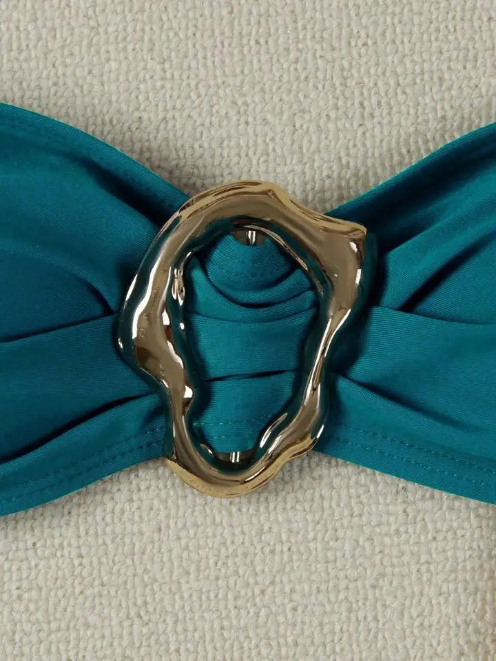 Women Strapless Bikinis Sets Summer Push Up Swimwear Two Pieces Suits Female Sexy Swimsuits Solid Color Lady Backless Beachwear