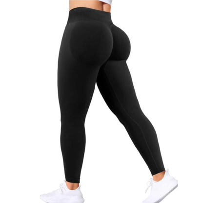 Summer Women Three Waist Gym Yoga Pants High Waist Peach Buttocks Solid Color Tight Fitting Sports Leggings Yoga Exercise Pants