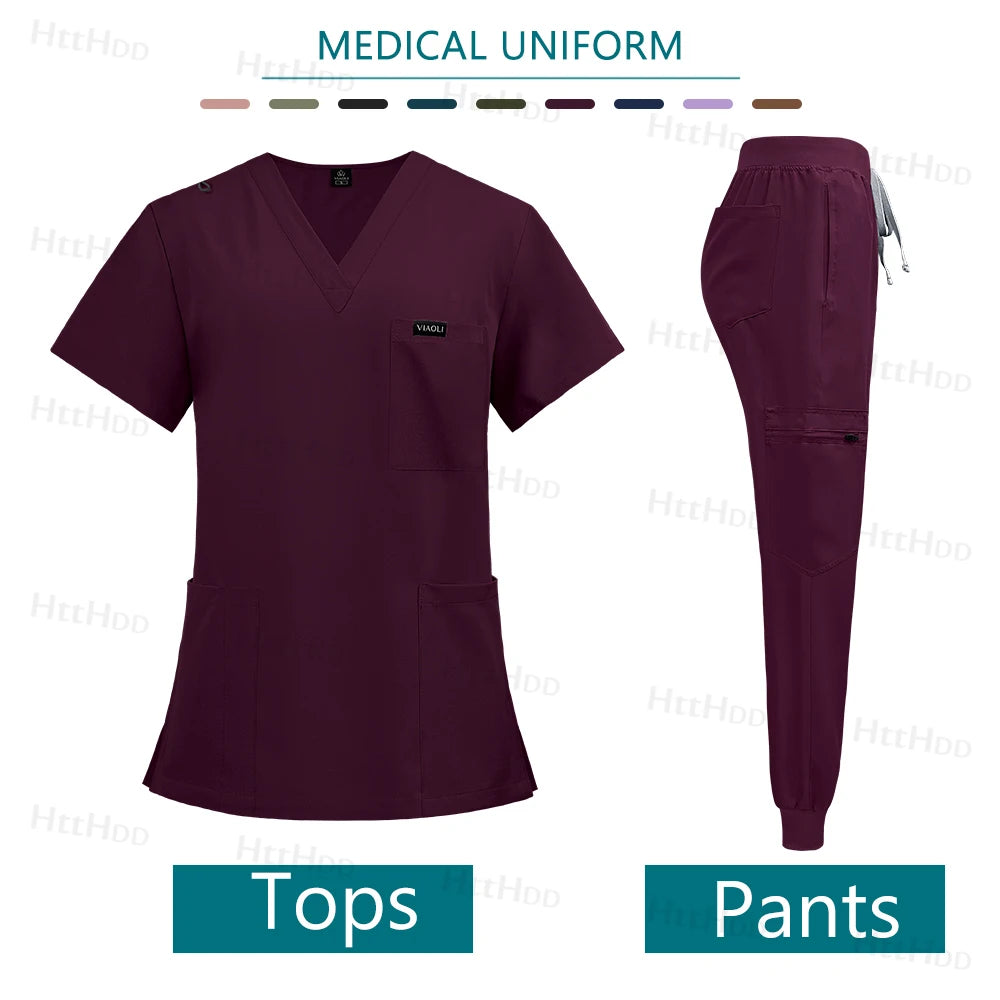 Nurse Accessories New Fashion Surgical Uniforms Woman Clinical Nursing Pediatrics Working Clothes Mens Scrub Hospital Scrub Sets