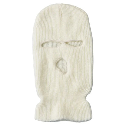 Windproof Full Face Knit Hats Custom SkiMask Men Warm Wool Balaclava embroidery Winter hats Knitted 3 Holes Ski Mask