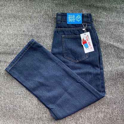 Y2K Embroidery Baggy Boy Jeans Women Streetwear Gothic Cartoon Blue Straight Jeans Retro Punk Rock High Waist Denim Trousers