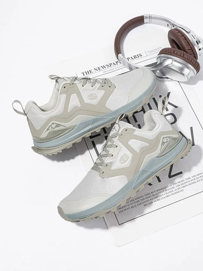 HOBIBEAR Unisex Hiking Sneakers Lace-Up Walking Shoes Outdoor Travel Artificial Leather Sneakers