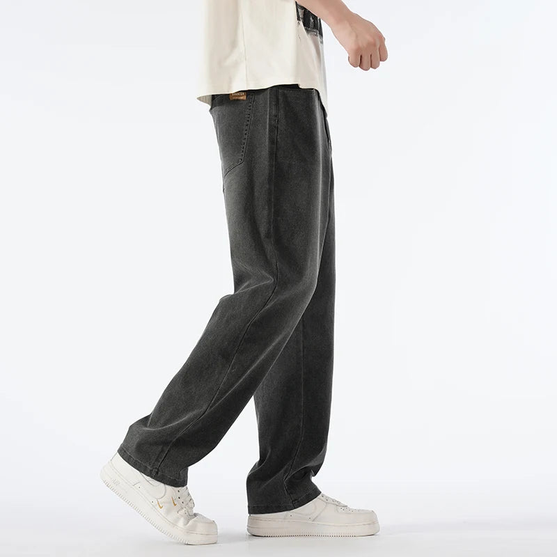 Spring New 190 Tall Boys Big Size Extra Long Pants Plus-size Men's Wear Extra Long Length 115cm Pants Loose Straight-leg Jeans