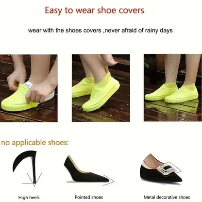 Shoe Waterproof Cover 1 Pair of Outdoor Rubber Rain Boot Covers Silicone Waterproof Shoe Covers Rainy Day Shoe Covers Shoes Gear