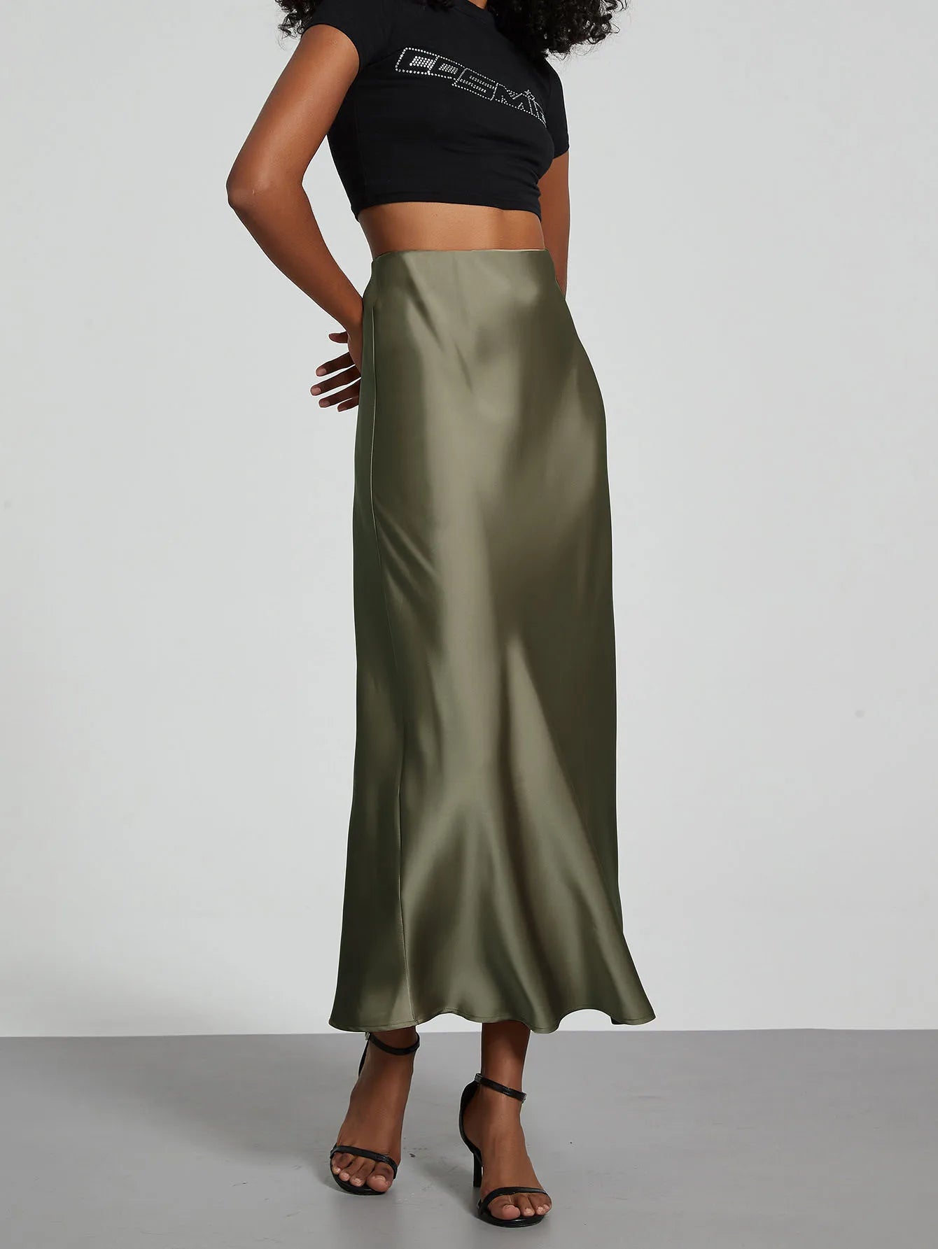 Fashion Satin Party Long Skirt High Waist Solid Color Casual Basic Women Skirts Fishtail Skirt Chic Summer Woman Clothing 2026