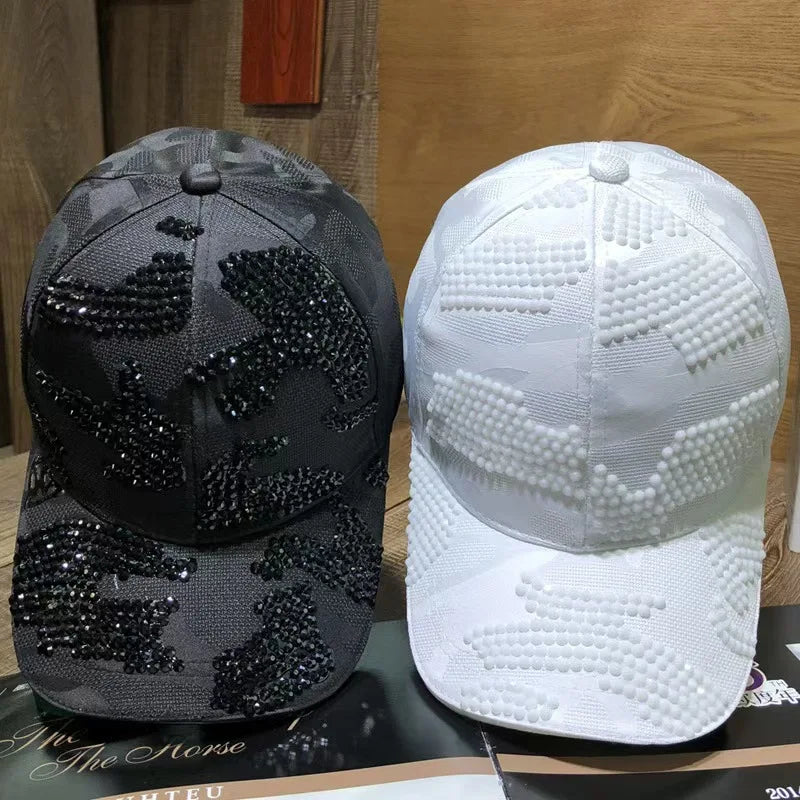 New duck hat for men and women Spring and autumn outdoor casual hat with diamond Korean version shade baseball cap
