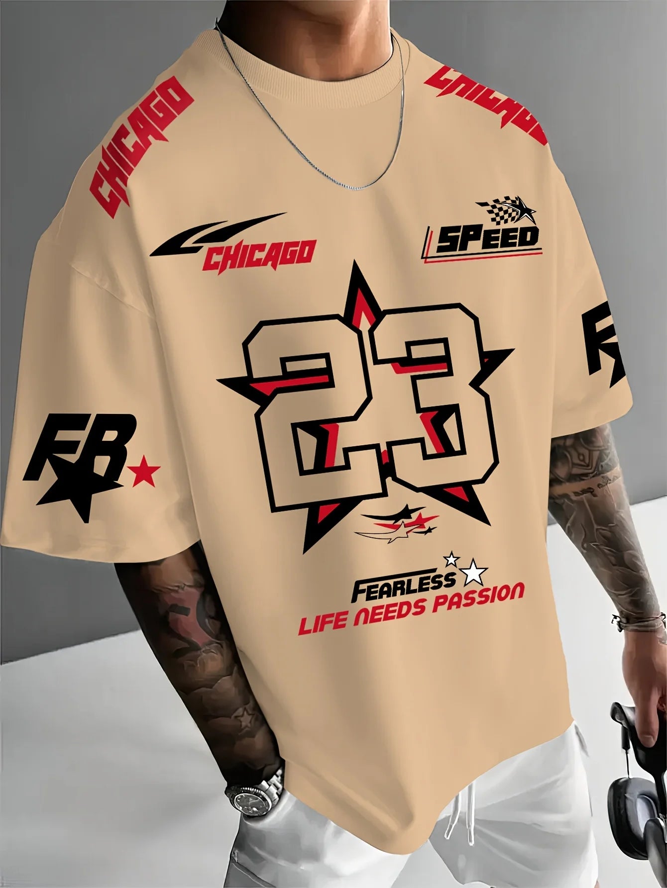 Summer 2025 new 3D letter print casual graphic T-shirt with short sleeves for sportswear and casual daily wear