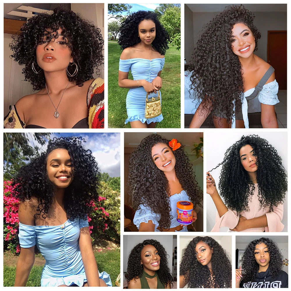 Kinky Curly Wig 13x4 Human Hair Lace Frontal Wigs Mongolian Kinky Curly Human Hair Lace Front Wig For Women 180% 200% Density