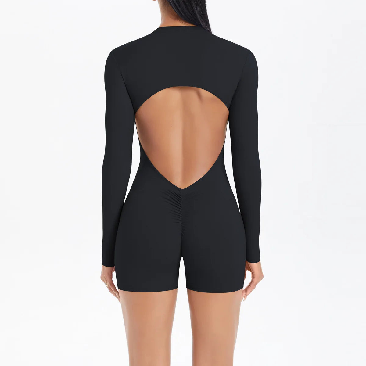 Sexy Back V Jumpsuit Gym Set Women Tracksuits Yoga Suit Scrunch Butt Sports Jumpsuit Fitness Rompers Stretch Workout Bodysuits