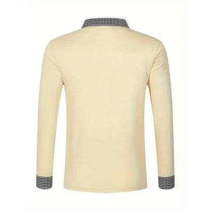 Spring and Autumn Men's Long Sleeve Polo Shirt Classic Business Office T-shirt Male Street Casual Fashion Solid Color Top