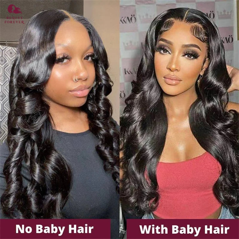 Beautyforever 3D Body Wave Bye Bye Knots Glueless Wig Human Hair Ready to Wear Lace Front Wig 100% Raw Human Hair Wig Drawstring