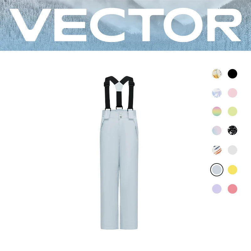 VECTOR Ski Pants Boys Girls Children Outdoor High-quality Windproof, Waterproof and Warm Snow Winter Ski Snowboard Pants Brand