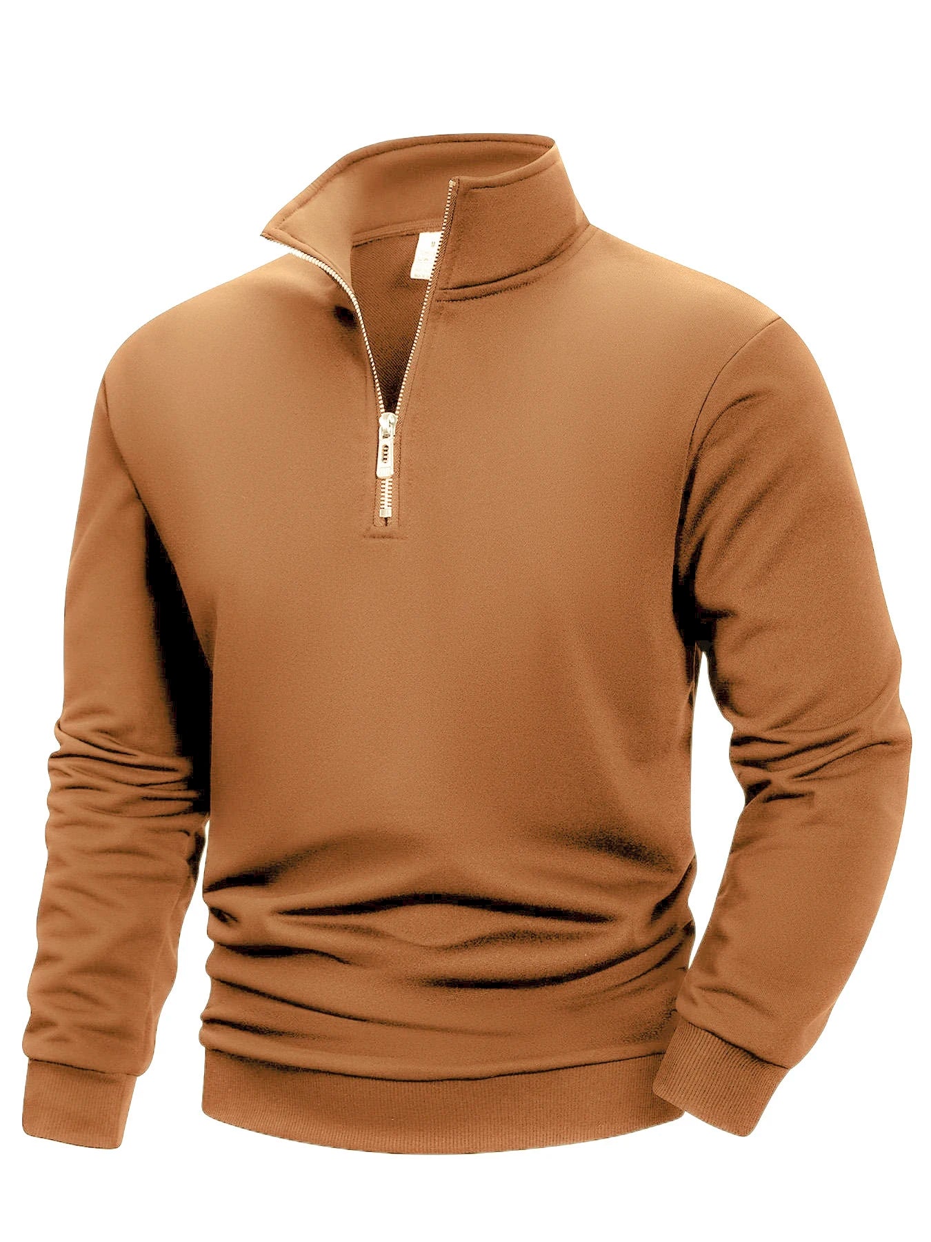 Autumn Men's Quarter Zip Up Sweatshirts Slim Fit Lightweight Outdoor Mock Neck Pullover Sweaters Half Turtleneck Knit Streetwear