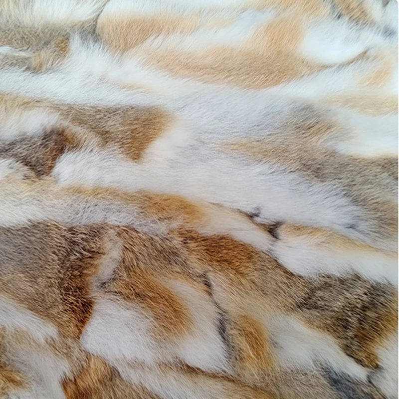 50x100cm Natural Rabbit Fur Patchwork Blankets Winter Bedspread on The Bed Striped Throw Blanket Soft Sofa Cover Christmas Party