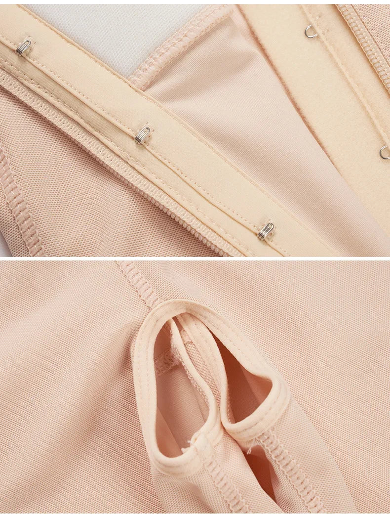 Women's Belly Tummy Control Butt Lifting Zipper Postpartum BodyShaper Fajas Colombian Double Compression Corset Waist Trainer