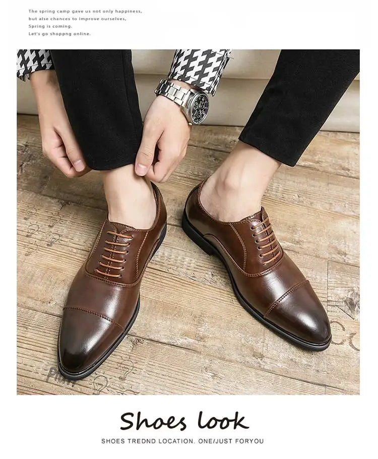 Men's Red Sole Oxford Shoes Business Office  Breathable Lace-up Shoes for Men  Chaussure Homme