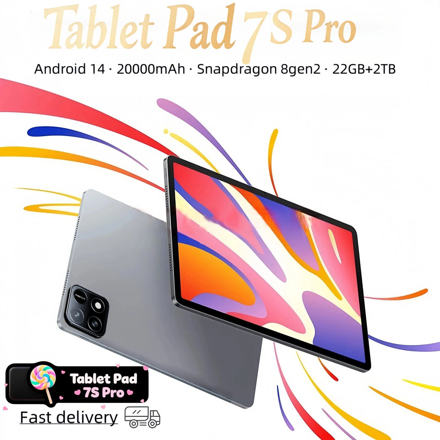 2026 New Original Pad 7S Pro Tablet 22GB+2TB Android 14 Snapdragon 8 Gen 2 11inch 5G Dual SIM WiFi GPS 4K HD Children's Tablets