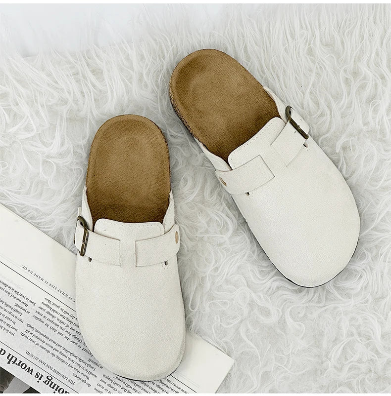 Women's Casual Closed Toe Flip-flops Summer Outdoor Slippers Couple's Flannel Sandals Comfortable Non-slip Wear-resistant Slides