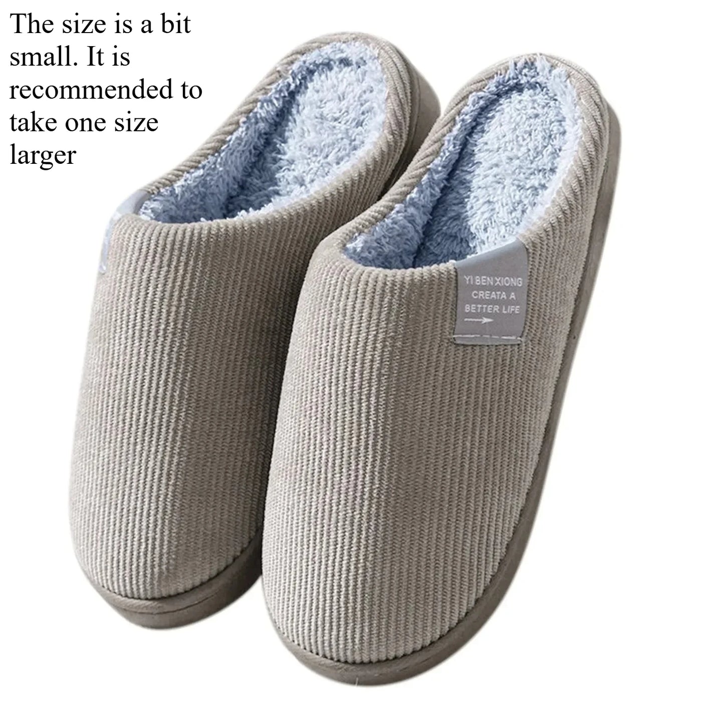 Women's Men's Casual Home Slippers Soft Thick Bottom Household Plush Anti-slip Thermal Indoor Winter Flats