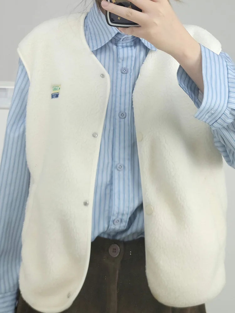 Faionable Women's Svel ort Vest Thiened Polyester Fiber Folded  Windbreaker Jaet for Spring Season