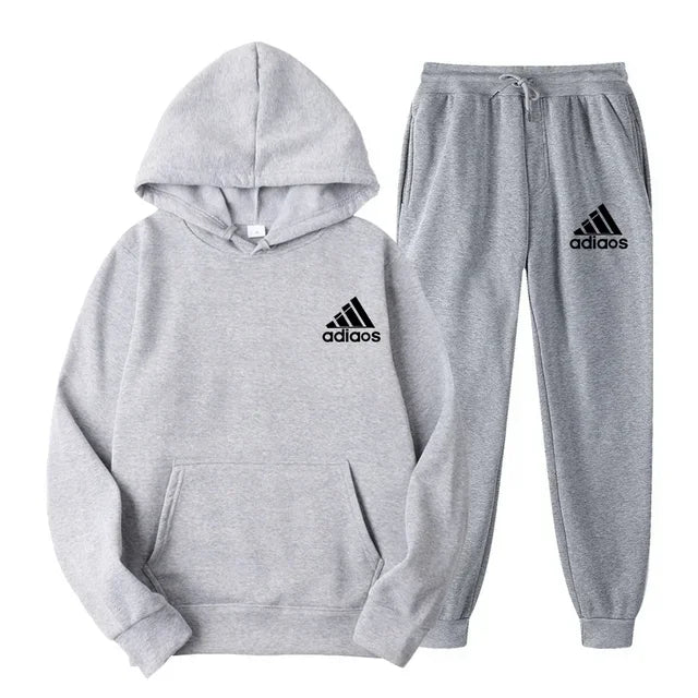 New 2025 autumn_winter men's hooded sweatshirt + jogging pants two-piece outdoor casual men's and women's sportswear set