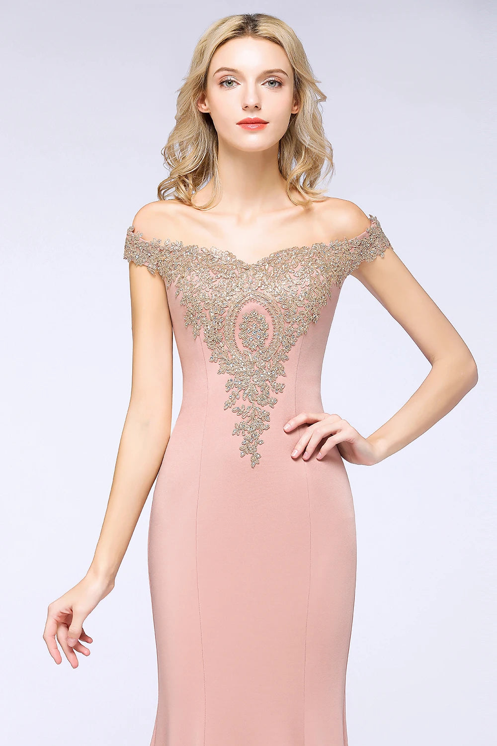 Women Evening Dresses Evening Prom Formal Gowns Wedding Party Long Dress Lace Applique Off Shoulder Dresses Gala